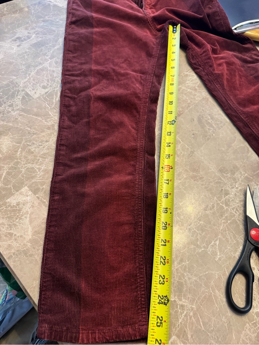 Pilcro by Anthropologie Corduroy High Rise Slim Two Tone Pants Size 26 - Picture 9 of 12